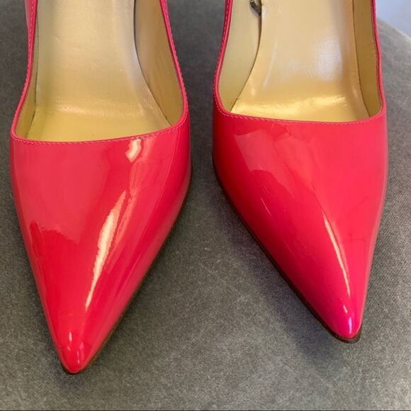 KATE Spade liquorice lipstick pink patent leather high heel pumps Sz 6.5🇨🇦 - Picture 6 of 10